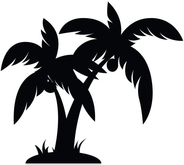 Black-and-white-palm-trees- ...