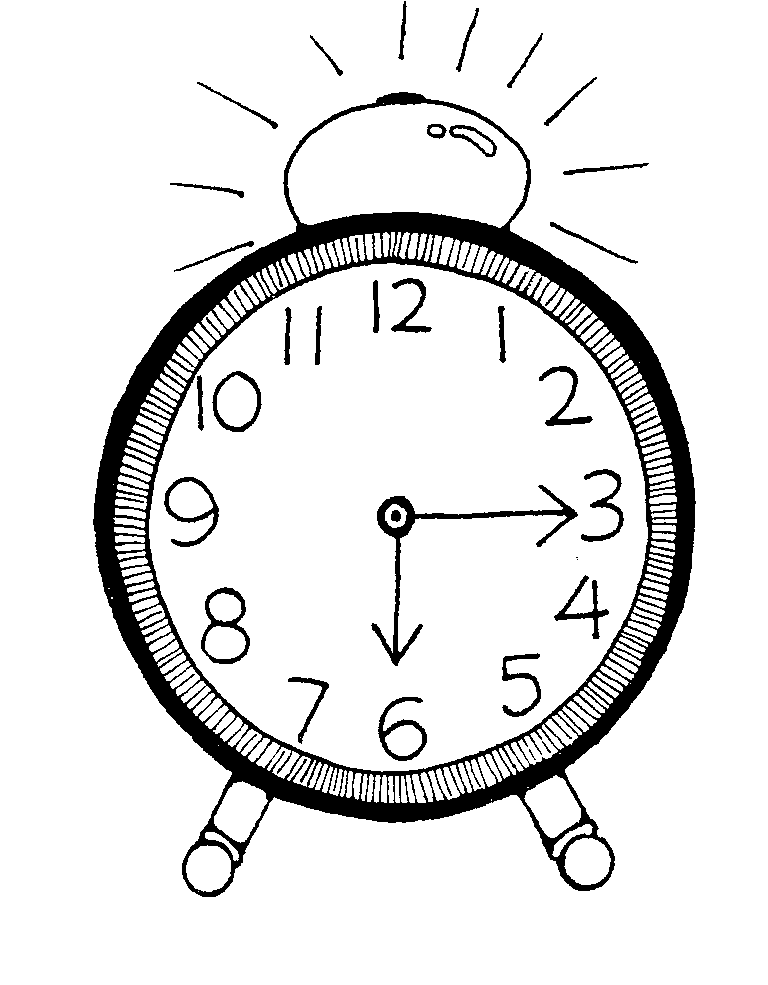 Alarm Clock Clip Art Black And White - Gallery