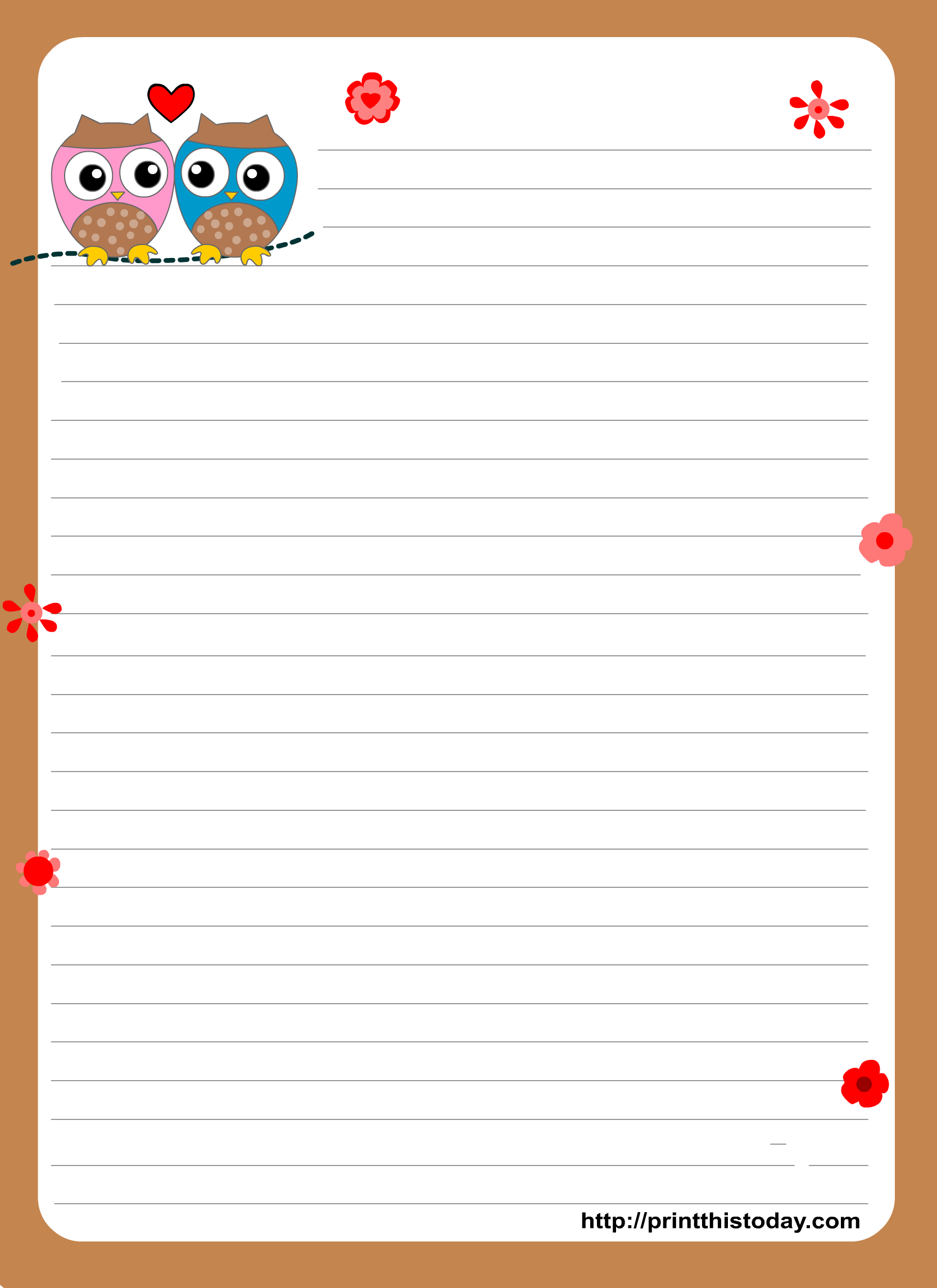 Printable Stationery Letter Writing Paper