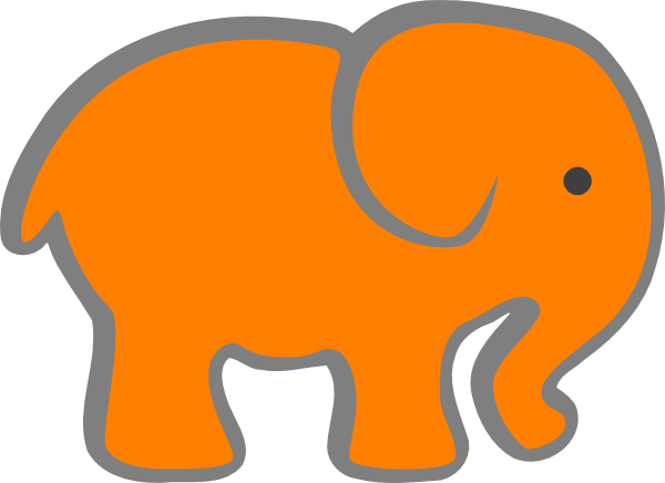 Orange And Grey Elephant clip art - vector clip art online ...