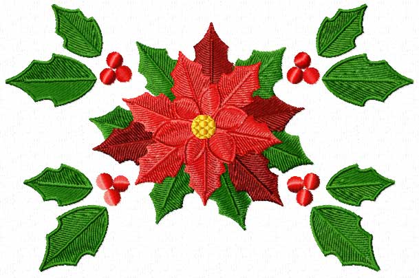 Christmas Motifs Poinsettia Machine Embroidery Designs | eBay