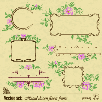 Vintage flower frame and border vector 02 - Vector Frames ...