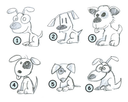 How to draw cartoon puppies