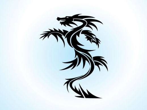 Dragon Tattoo Vector - AI PDF - Free Graphics download