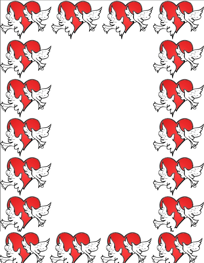 Sweet Hearts Border Coloring Pages | Coloring