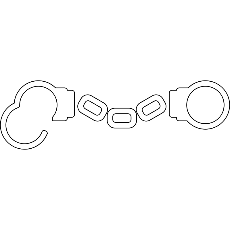 Clipart - Outlined Open Handcuffs