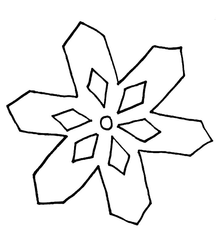 Snowflake With A Simple Pattern Coloring Pages - Winter Coloring ...