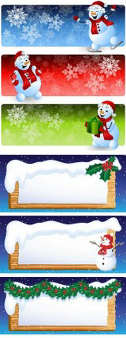 Cartoon Snowman Banner Vector | Free Vector Download - Graphics ...