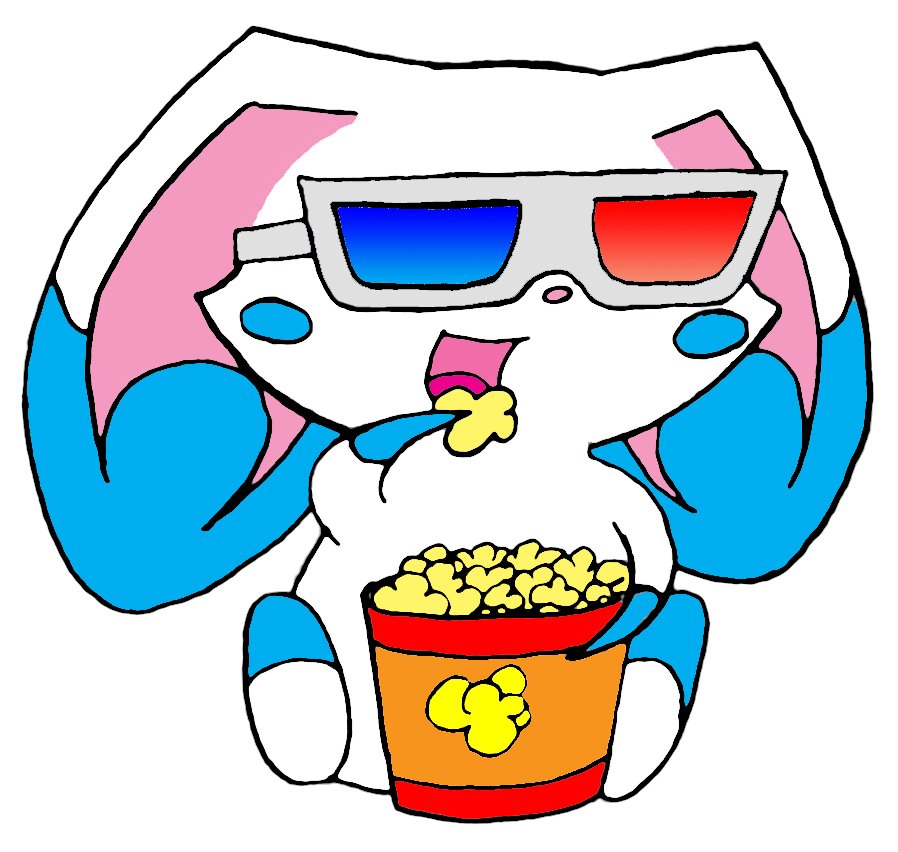 Lapis the Rabbit Eating Popcorn 3D by LapisRabbitComics on deviantART