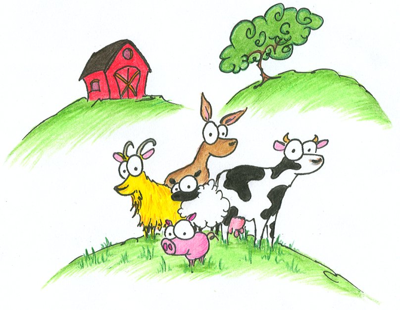 farm animals Backgrounds for PowerPoint Templates