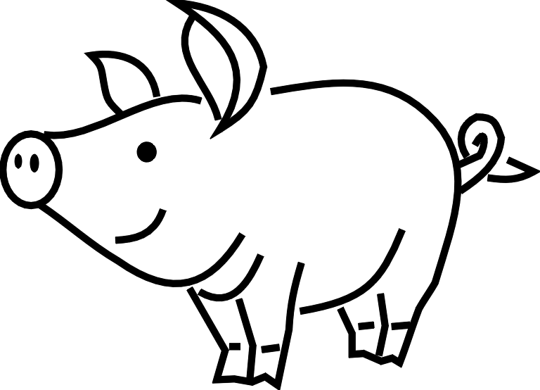 Pig Line Drawing - ClipArt Best