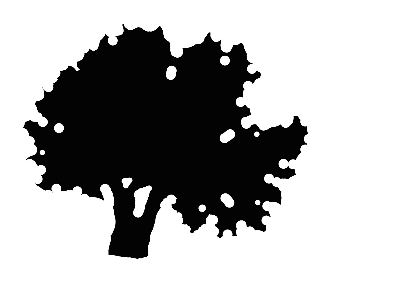 Evergreen Tree Outline Drawing Stylized Negative Trees Class ...