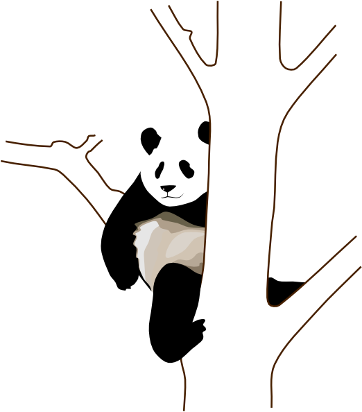 Panda On A Tree clip art - vector clip art online, royalty free ...
