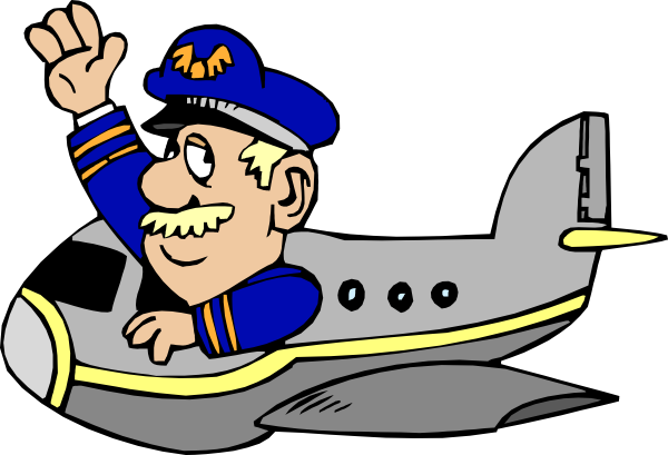 Pilot Flying Airplane clip art - vector clip art online, royalty ...