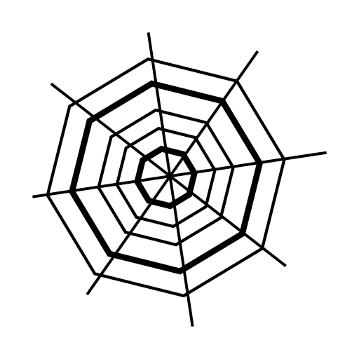 Halloween octagonal spider web vector icon - Animals icons - Icons ...