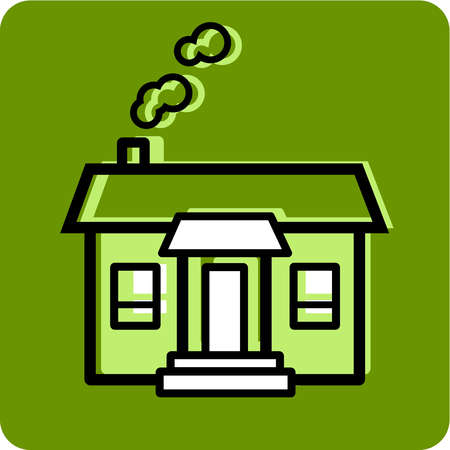 Stock Illustration - Illustration of a house on a green background