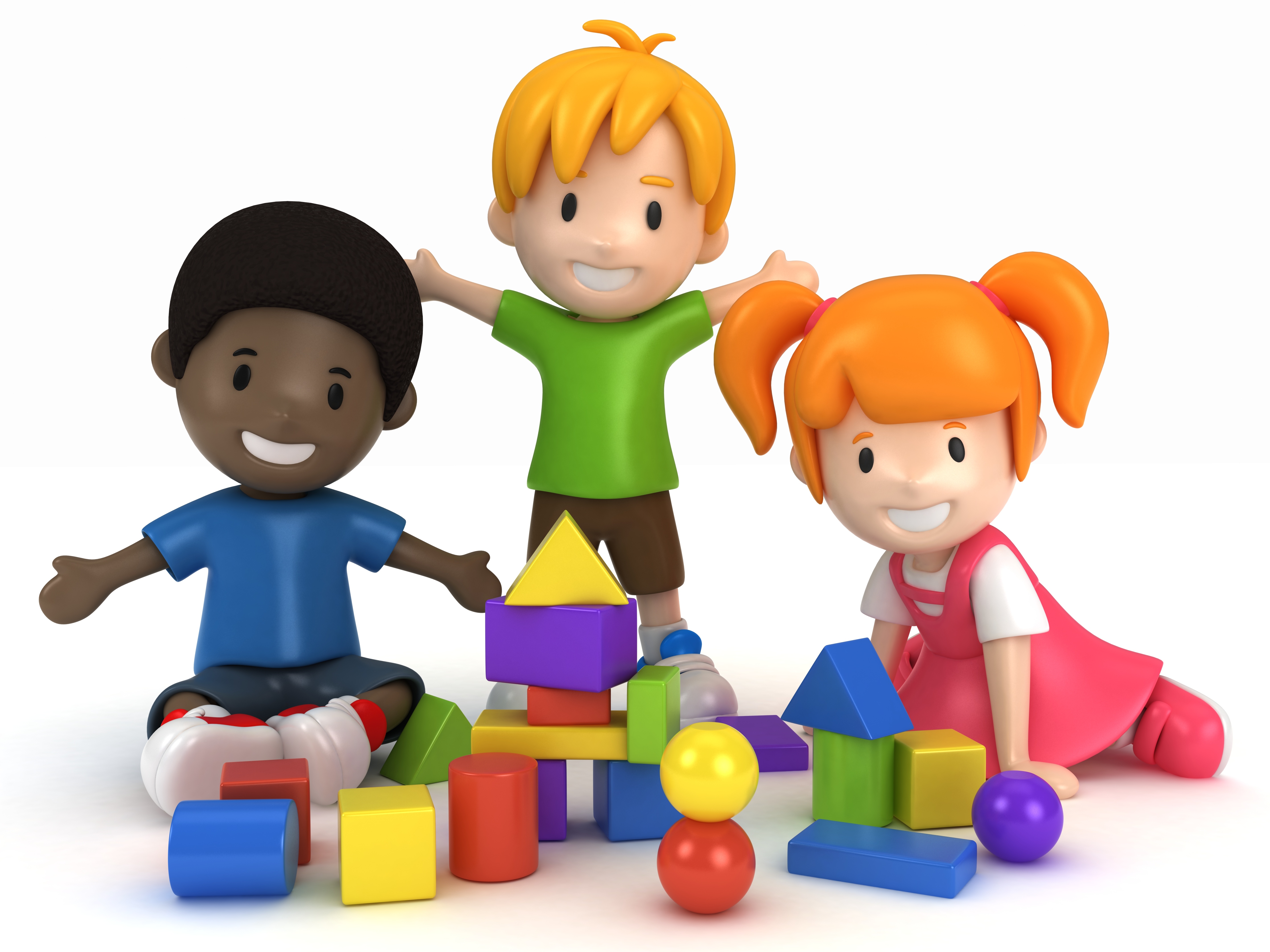 3D Render of kids Playing Building Blocks | ABQ Childcare Centers