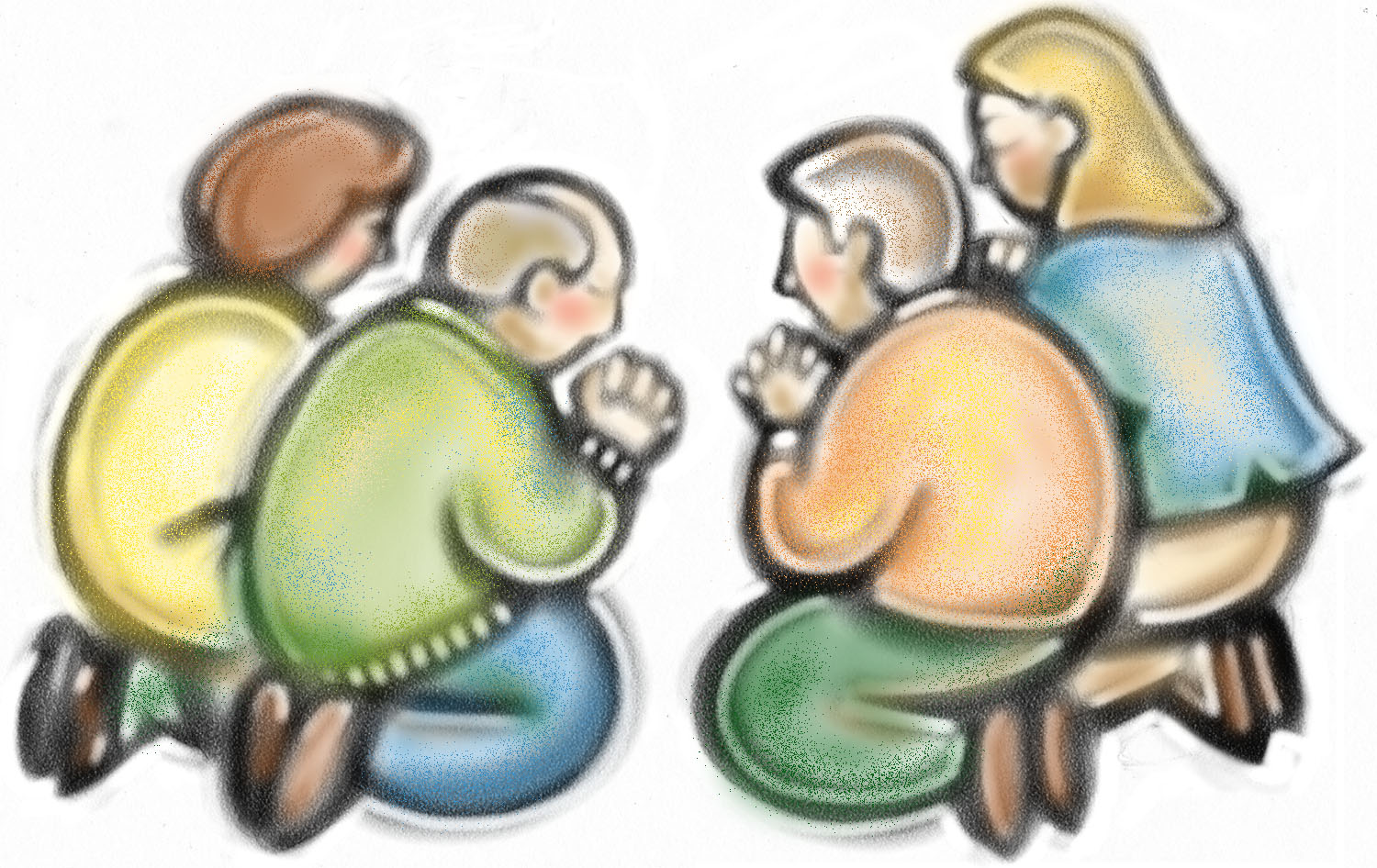 Images For > Family Praying Clipart