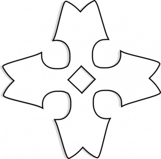Shaded Heraldic Cross Outline clip art Vector | Free Download