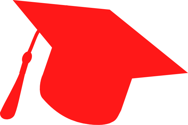 Graduation Hat Silhouette Red clip art - vector clip art online ...