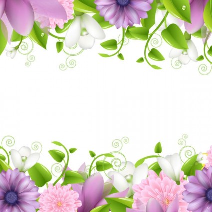 Vector tree flowers border Free vector for free download (about 3 ...