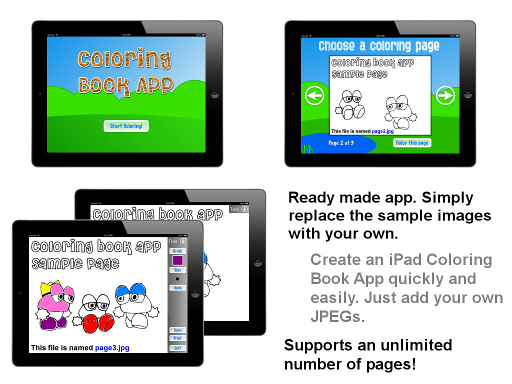 Coloring Book iPad App Template - Objective-C - UIKit - Binpress