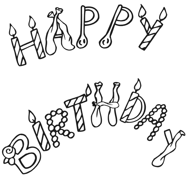 Birthday Coloring Page: Happy Birthday Sign | Coloring Pages ...