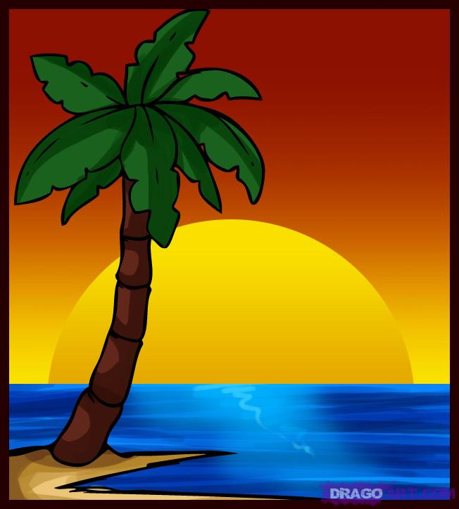 palm tree easy drawing