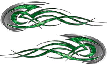 Green Camouflage Tribal Flames Motorcycle Tank Decal Kit from ...
