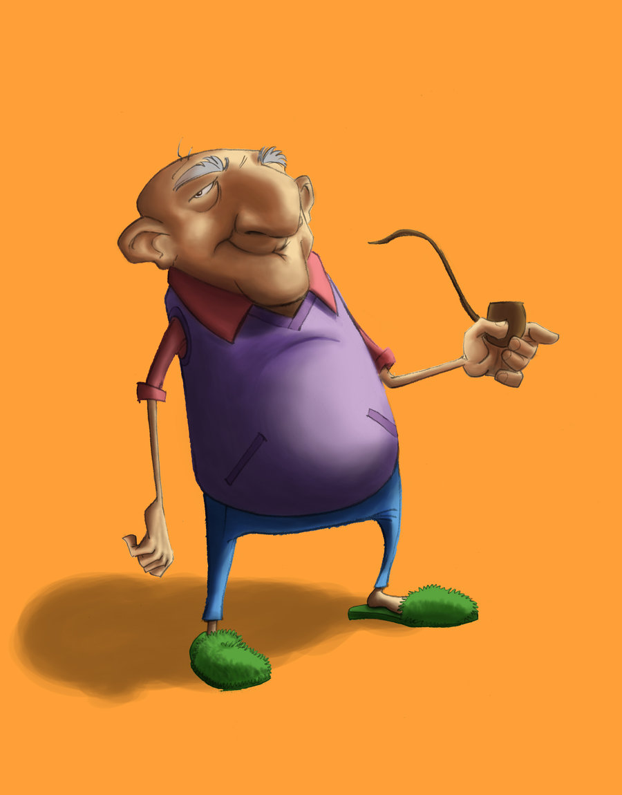 Funny Old Man Cartoon Character - ImageLoad