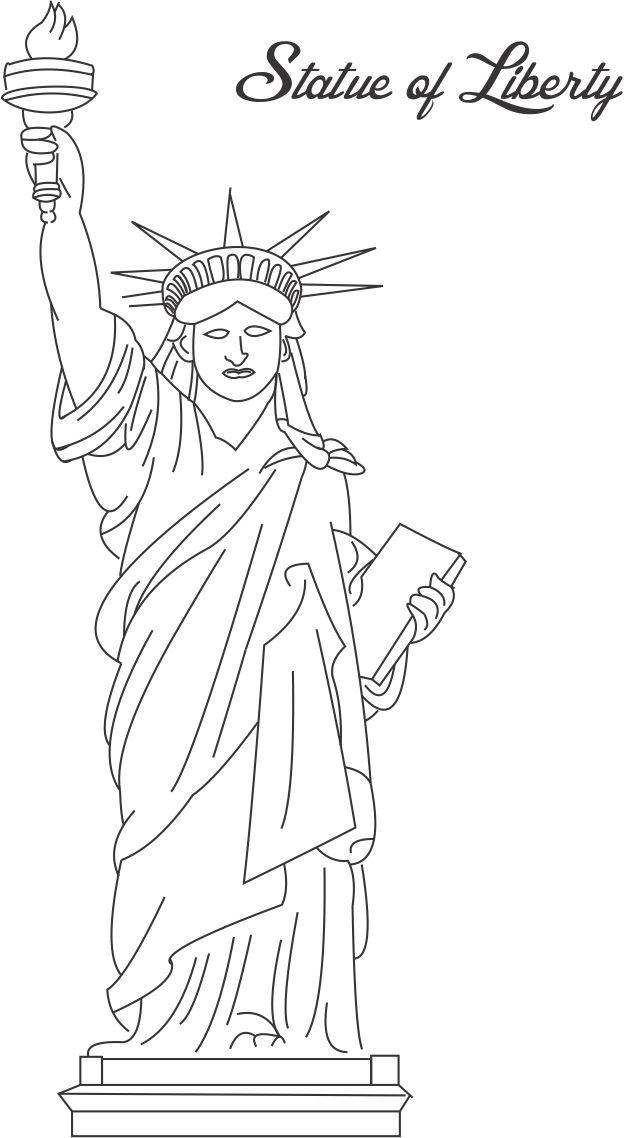 Statue Of Liberty Coloring Pages For Children | Free coloring ...