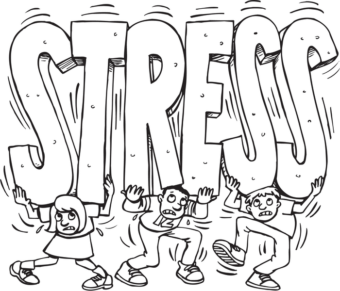stress cartoon - Hours