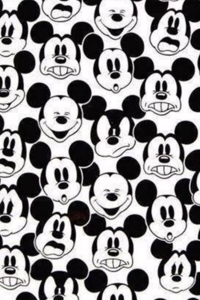 Mickey Mouse faces black and white | Mickey Mouse | Pinterest