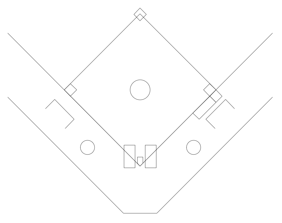 Blank Diagram Softball Baseball Field Sketch Coloring Page