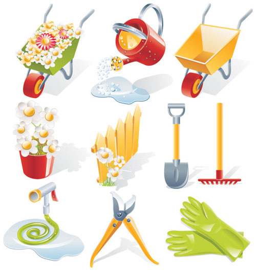Garden gardening tools Vector - Icon