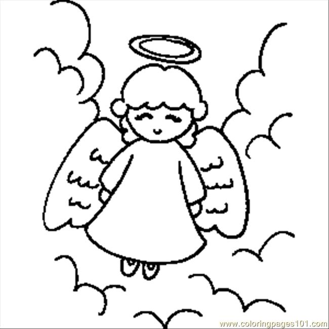 Angel With Halo coloring page - Free Printable Coloring Pages