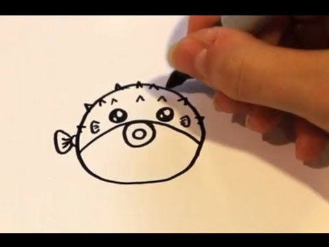 How to Draw a Cartoon Puffer Fish - YouTube