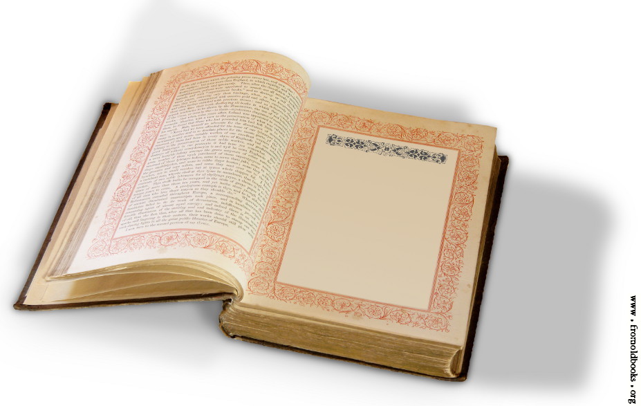 Open Book with Victorian Border and Blank Page