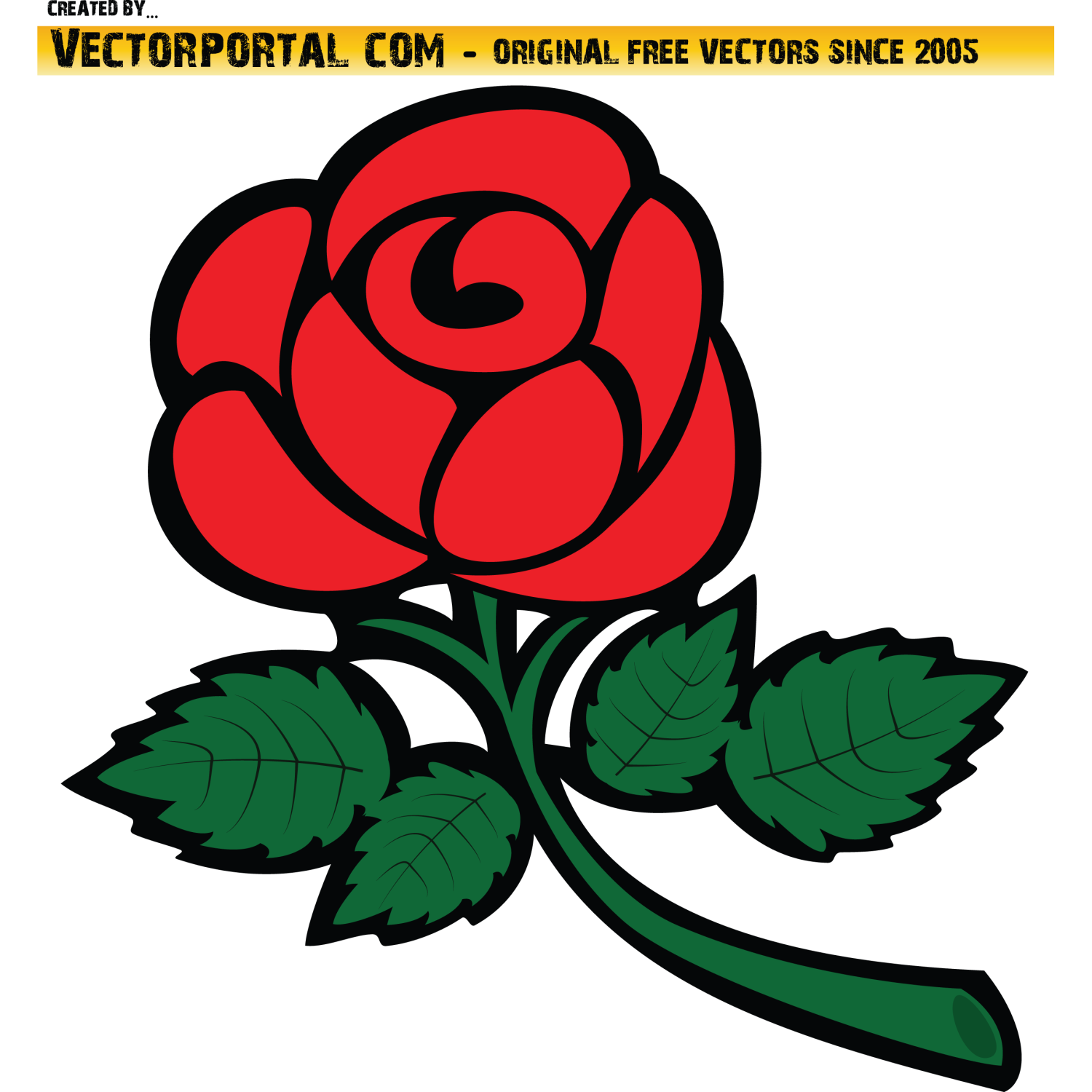 Vector for free use: Red Rose Vector