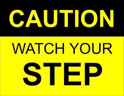 Caution - Watch Your Step Label - Label Templates - Warning Labels ...