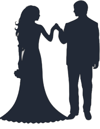 Dancing Bride Groom Silhouette Clipart
