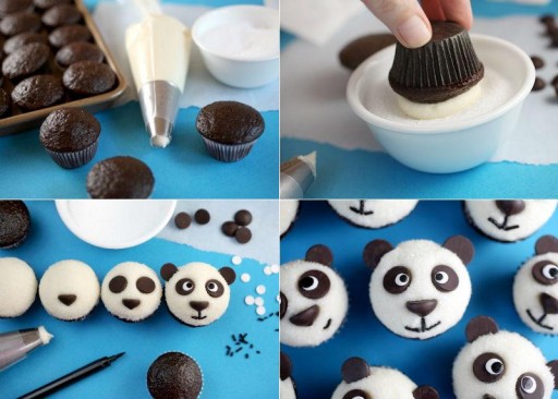 How to make cute panda cup cakes step by step DIY tutorial ...