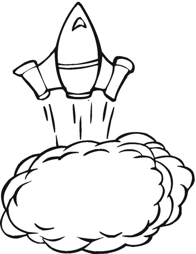 Simple Space Ship Coloring Pages | Laptopezine.