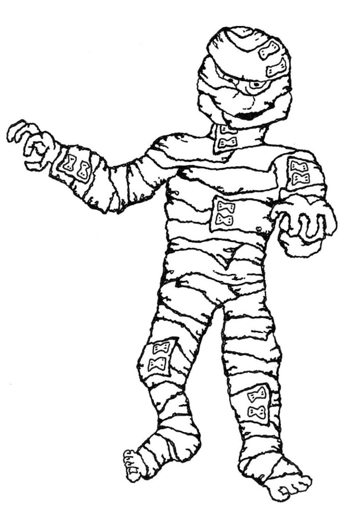 Printable Halloween Mummy Coloring Pages - deColoring