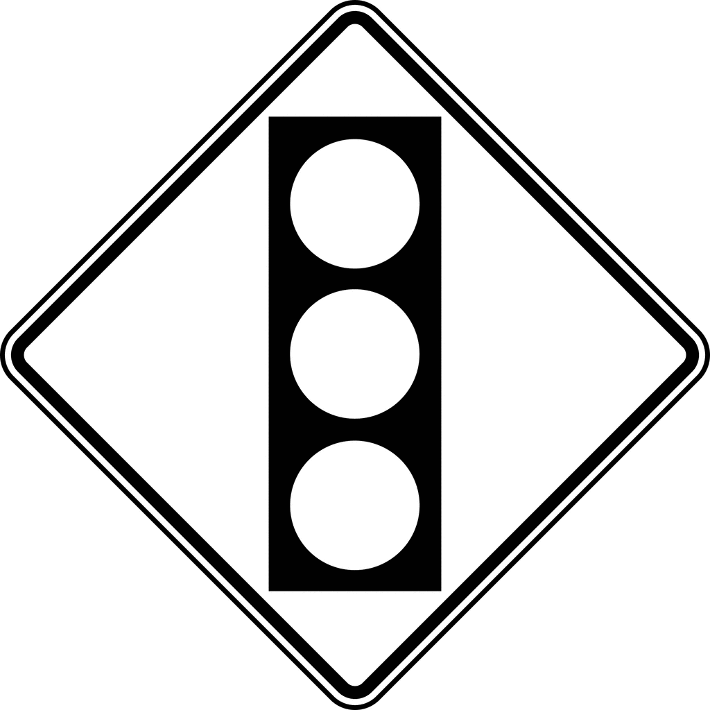 Signal Ahead, Black and White | ClipArt ETC
