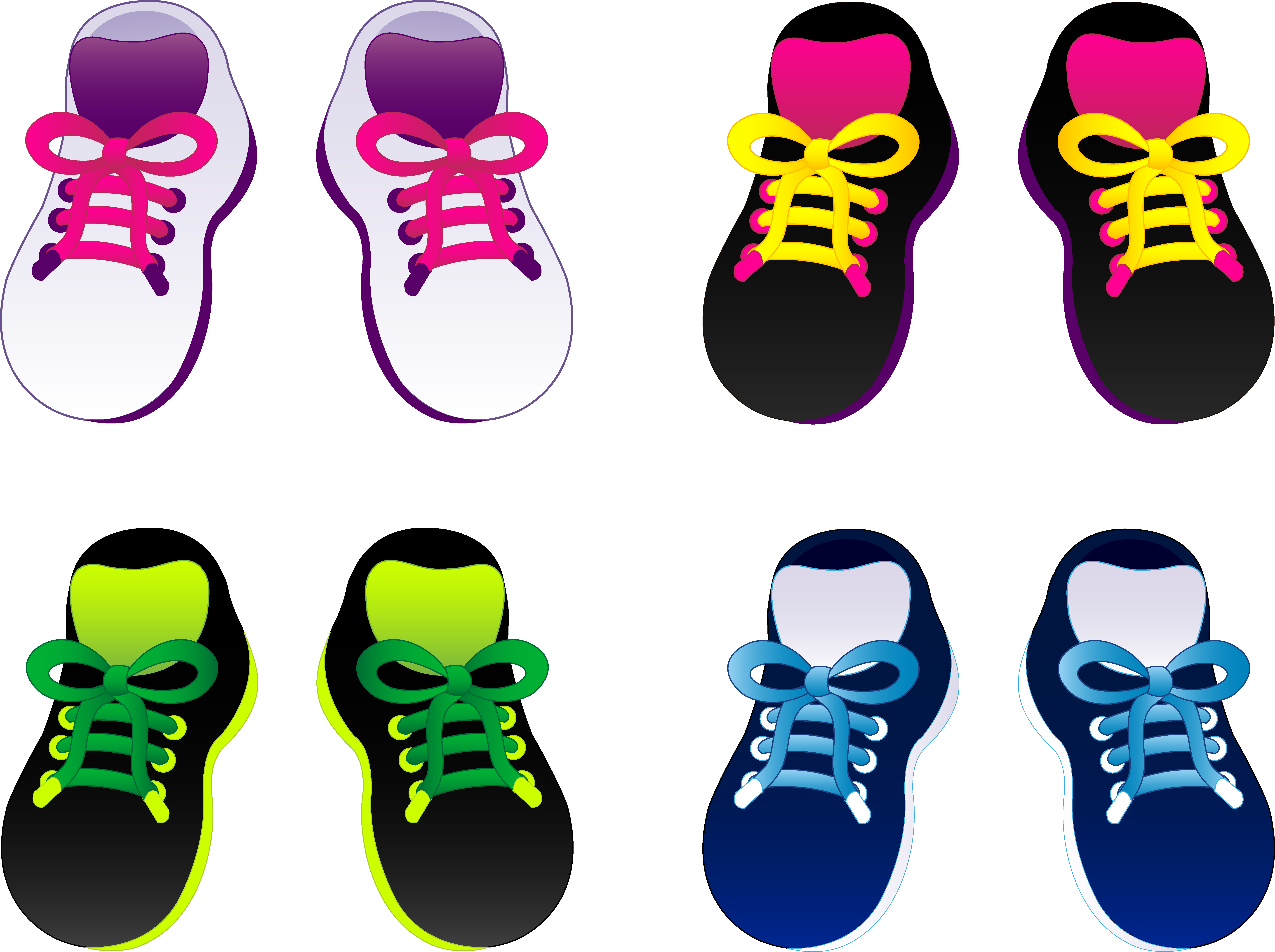Set of Kids Sneakers - Free Clip Art