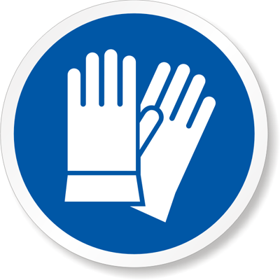 ISO M009 - Wear Safety Gloves Symbol Label, SKU: LB-