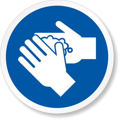ISO M011 - Wash Your Hands Symbol Label, SKU: LB-