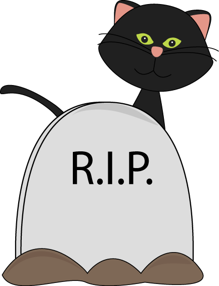 Black Cat and Tombstone Clip Art - Black Cat and Tombstone Image