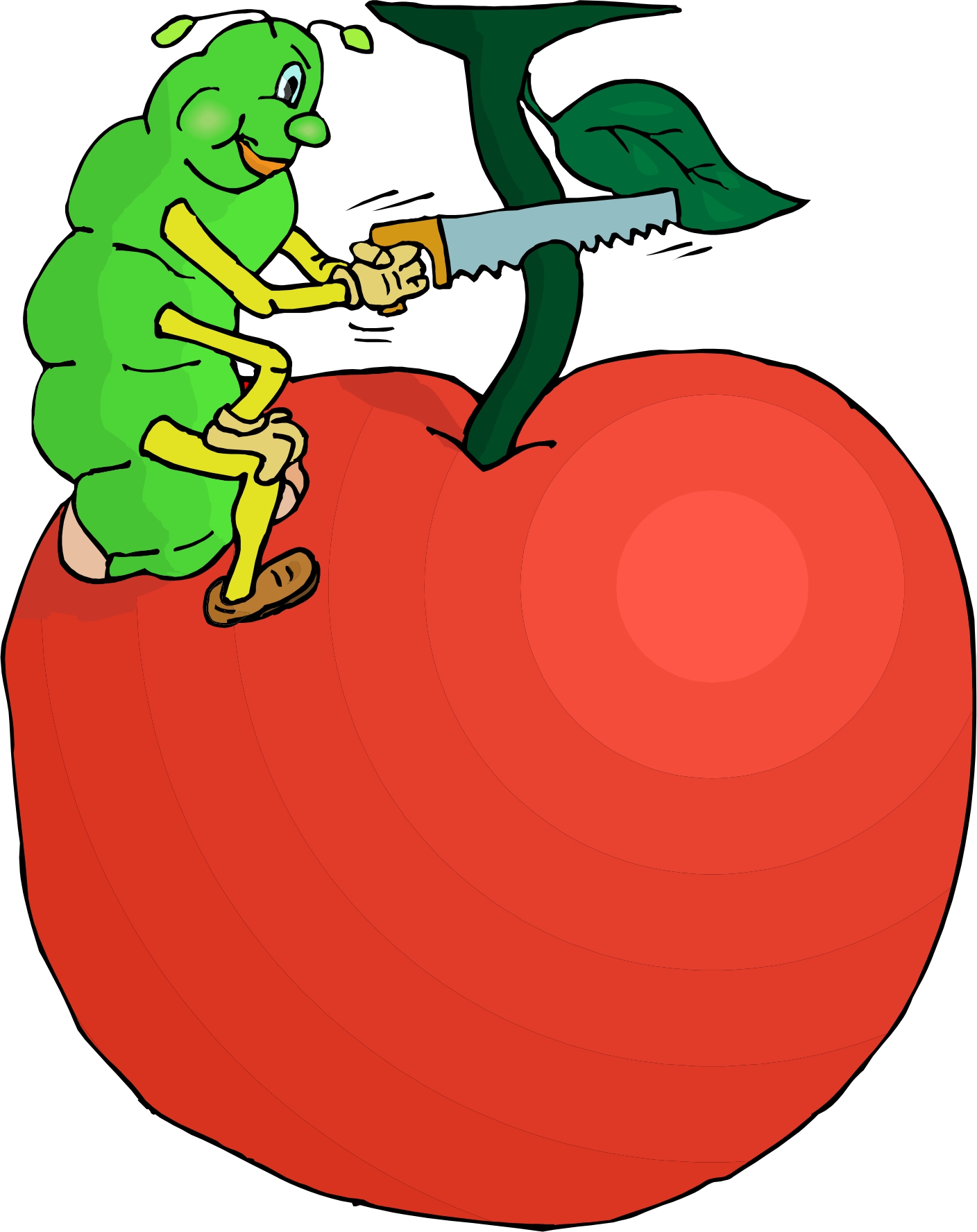 Червячок в огромном яблоке